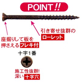 Dandribis V-GLC050-RX Ultra Thin Screws, 2.0 inches (50 mm), Large Head, Box of 243