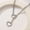 Heart Slip Chain Necklace for Women Men Punk Rock Long