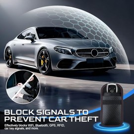 DORGKIRA 2 Piezas Bolsa Faraday para Llaves de Coche, Bolsa de Bloqueo de Señal RFID, Bolsa Blindaje Senal RFID/WiFi/NFC - Fibra de Carbono, Puede Gua