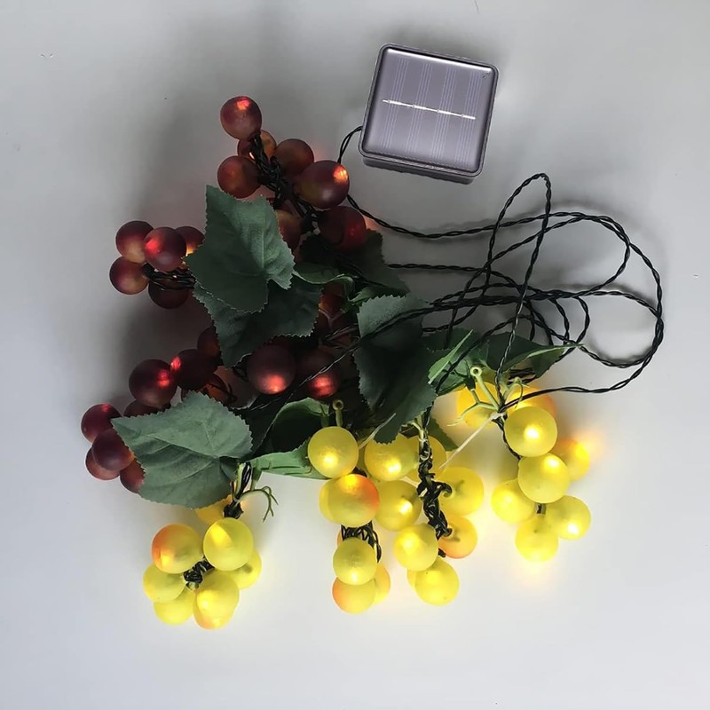 EONANT Solar Grape String Light Outdoor Waterproof 80 LED Grape