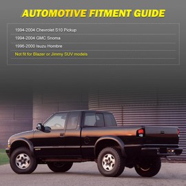 AUTOWIKI LED Tail Lights fit for 1994-2004 Chevy S10/ 1994-2004 GMC Sonoma/ 1996-2000 Isuzu Hombre (Not Fit Blazer or Jimmy SUV Models) Black Housing Smoke Lens 1 Pair
