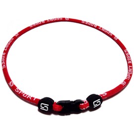 Sport Ropes Single Titanium Necklace (Red, 18")