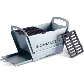 Portable Foldable Hibachi Grill, Heavy Duty & Durable, Small Charcoal Grill for Outdoor Camping Yakitori - w/Cast Iron Cooking Grate 11.5" x 5.5"