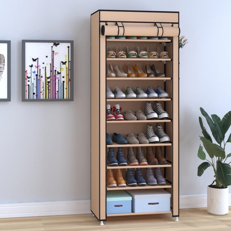 UDEAR 10 Tier Shoe Rack 9 Grids with Dustproof Cover