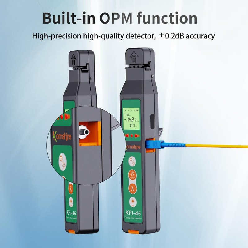 Optical Fiber Identifier Komshine KFI-45 Suit for 0.25/0.9/2.0/3.0mm Fibers, Testing
