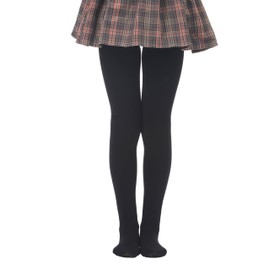 EVERSWE Girls' Winter Fleece Lined Tights, Girls' Thick Microfiber Tights (9-11 Years, Black)