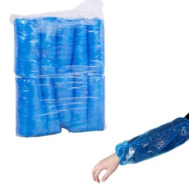 ONEWANGDAFA 100 Pcs Disposable Arm Sleeves Covers Waterproof Sleeve Protector Plastic Disposable Sleeves for Home Office Household Cleaning