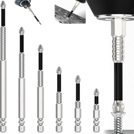 High Magnetic Screwdriver Drill Bit Set, K5 Impact Resistant Non Slip Bit, Strong Magnetic Drill Bit Set, Anti-Slip Magnetic Electric Screwdriver Set, 25 50 65 70 90 150mm (6Pcs)