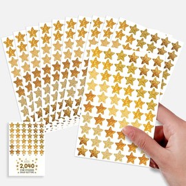 2,040 Calcomanías de Estrella Dorada para Recompensa de Niños - Calcomanías de Estrellas Doradas, Calcomanías de Estrellas Doradas Pequeñas, calcomanías de estrella dorada pequeñas, Calcomanía de