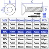 Pack of 150 Countersunk Screws M5 x 12 mm Stainless