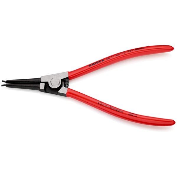 KNIPEX Tools - Circlip Pliers, External, Straight, 1 37/64"-3 15/16" Shaft Dia. (4611A3)