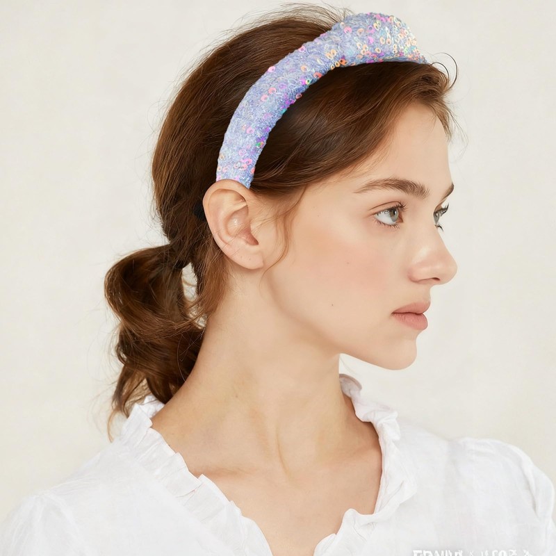 3 Pcs Sequin Knotted Hairbands Cute Sparkly Headband Princess Head