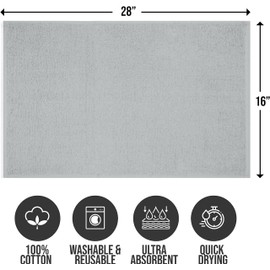 Softolle 100% Cotton Ring Spun Salon Towels – Bulk Pack of 24 Hand Towels - Ultra Soft and Highly Absorbent - 16" x 27" Inches (Silver Grey)