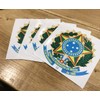 (5 Pack!) Brazil Coat of Arms Sticker Decal Brazilian Flag