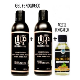 Pack X3 Gel Fenogreco Super Up + Aceite. Para Agrandamiento Neutra
