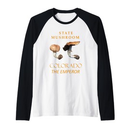 Colorado Territory Mushroom The Emperor Raglan Baseball Tee