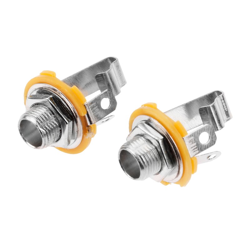 2Pcs Stereo Input Jack Plug Socket Output 1/4" 6.35mm Socket