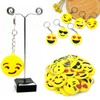 Oneroomone 40 Stück Mini-Emoji-Schlüsselanhänger, Gesicht Schlüsselanhänger, Emoji Anhänger, für Handtasche,