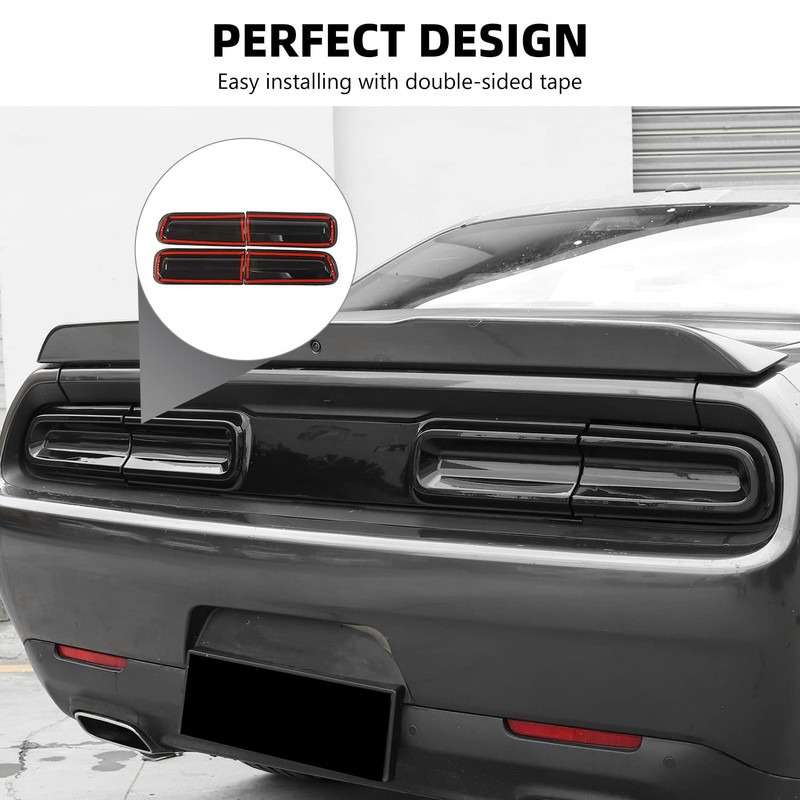 RAZPOY Smoked Tail Light Covers Compatible with Dodge Challenger Accessories