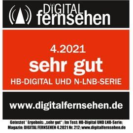 hb-digital Octo Ultra LNB NW LNC for 8 Subscribers/Receivers [2x Test Very Good] Direct Connection Full HDTV 4K Black Gold-Plated Contacts - Weather Protection Cap (Slidable) Includes 16x Gold-Plated