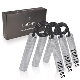 Logest Metal Hand Grip Set, 100LB-200LB 3 Pack No Slip Heavy-Duty Grip Strengthener with Gift Box, Great Wrist & Forearm Hand Exerciser, Home Gym, Hand Gripper Grip Strength Trainer
