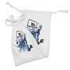 Ambesonne Teen Room Fabric Pouch Set of 2, Silhouette of