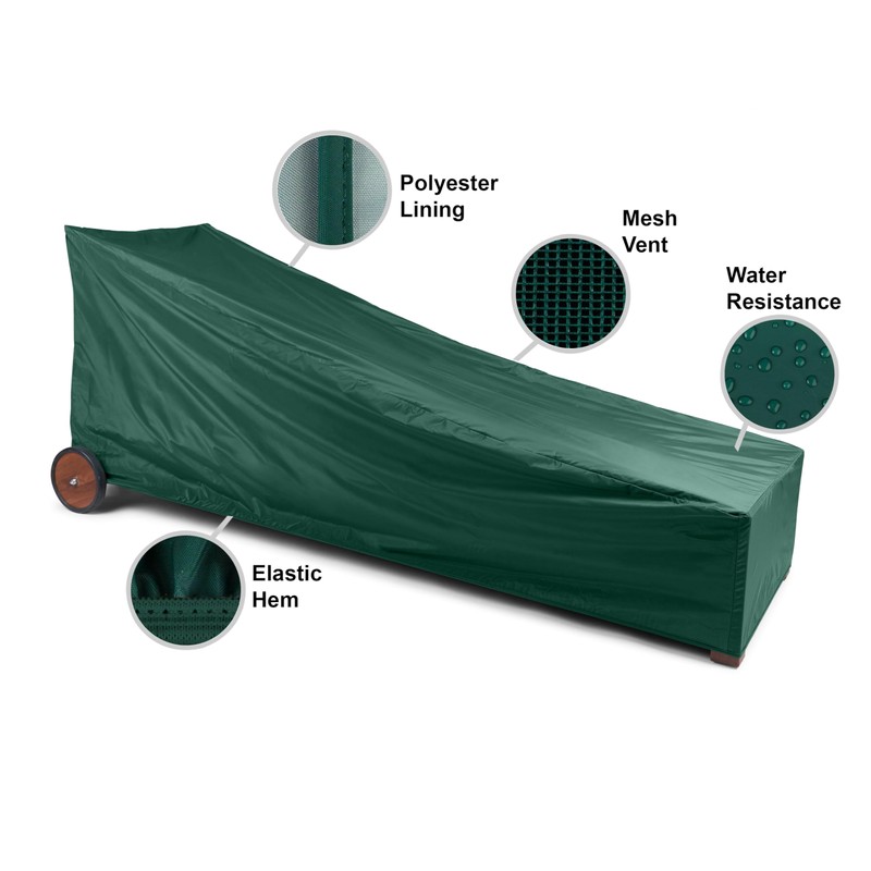 Covermates Classic Double Chaise Lounge Cover – Weather-Resistant Vinyl Outdoor