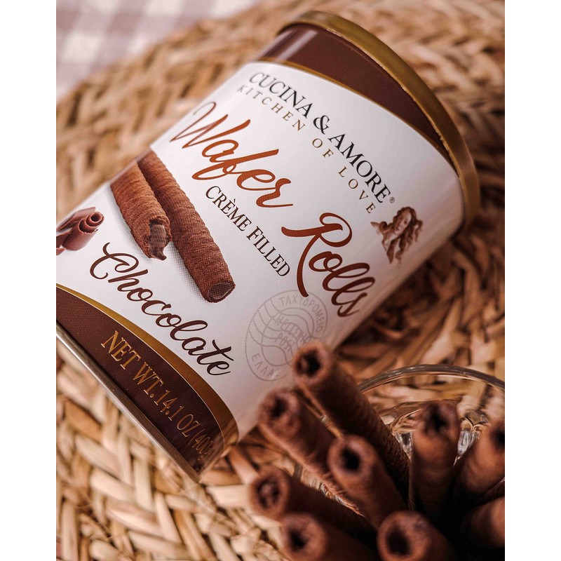 Cucina & Amore Crème-Filled Wafer Rolls, European Artisan Style, Made
