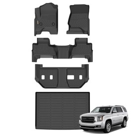 Binmotor-Floor Mats & Cargo Liner for Chevy Suburban 2015-2020/GMC Yukon XL 2015-2020 (with 2nd Row Bench Seat), 8 Passenger, All Weather Car Floor Mats Accessories for GMC Yukon XL