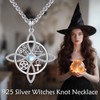 YAFEINI Nudo de Bruja Plata 925 Original Witch Knot Necklace