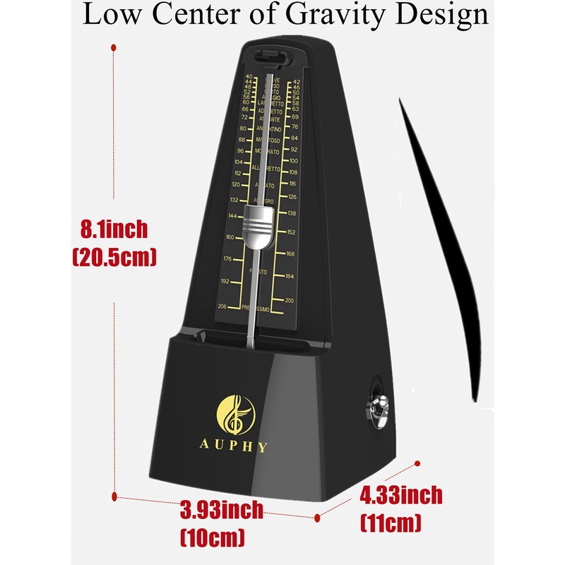 AUPHY Mechanical Metronome with Accent Bell, Classic Shape, Accurate Beat,