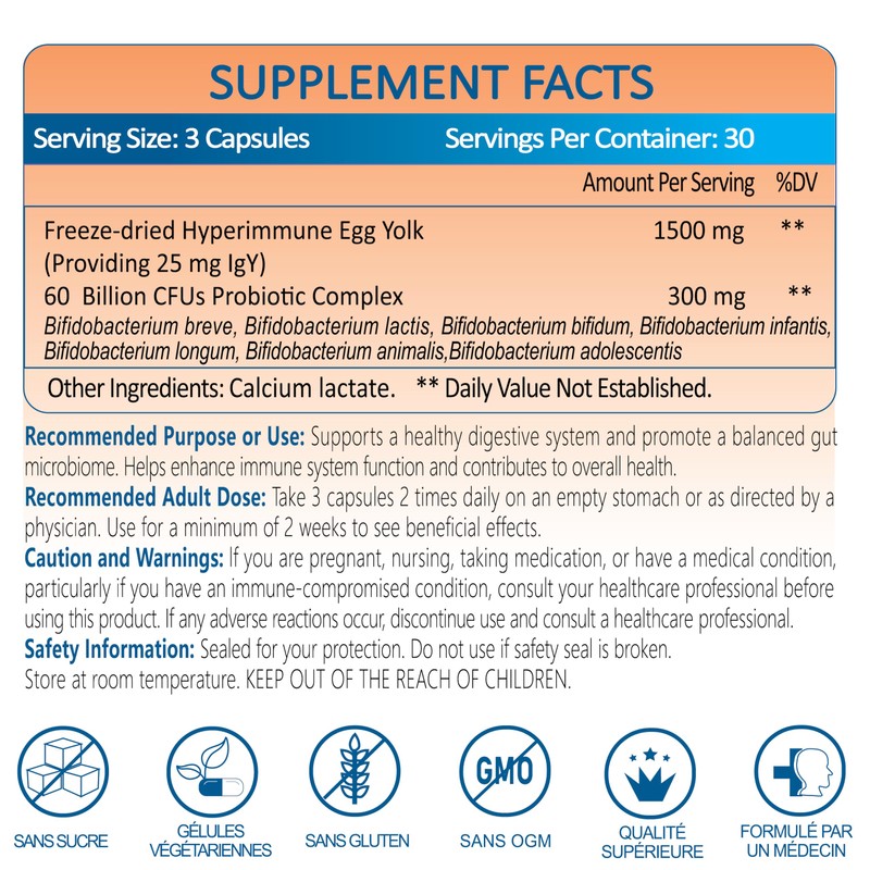 NATRIVIGA NATRIVIGA Freeze-Dried Heliclear IgY + Probiotics C Supports Gastrointestinal
