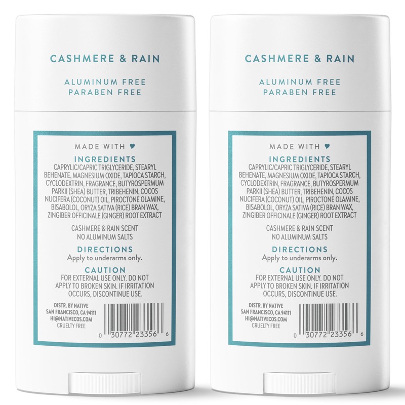 Native Cashmere & Rain Twin Deodorant Bundle Pack 2 x