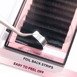 BOSS BAE Individual Eyelash Extensions, Classic Lashes Extensions Supplies, Lash Trays, 0.07/0.10 Thickness B/C/C+/D/CC Curl, 6-15mm Length (Single_0.07_B_14)