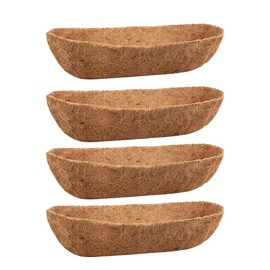IMCCZONY 4 Pack 24 Inch Trough Coconut Liners, Natural Coconut Liners for Wall Planter, Window Basket Deck Railing Planter