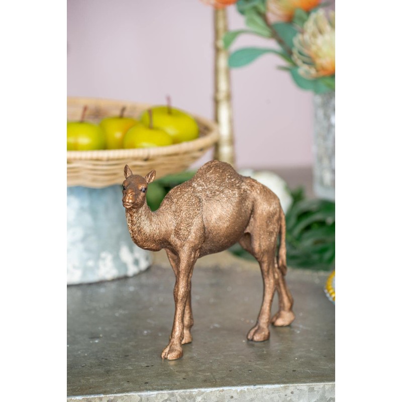 A&B Home Camel Statue Accent, Coppery Finish