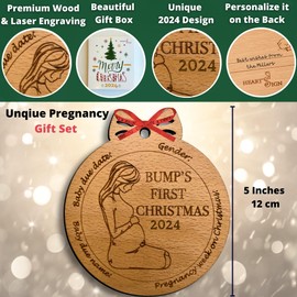 Heart's Sign XL Bumps First Christmas Ornament 2024 | Baby On The Way Ornament | Christmas Pregnancy Announcement Ornament 2024 | Mom to Be Ornament 2024