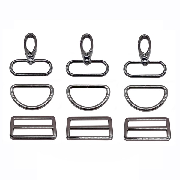 KOTAIFA 15pcs Swivel Snaps Hooks with D Rings and Tri-Glides