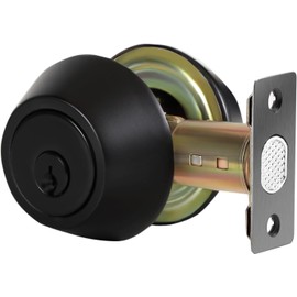 Double Keyed Deadbolt Lock - Keyed on Both Sides, 2-Way Adjustable Cylinder Deadbolt 3 Keys Interior& Exterior Dead Bolt Lock for Door Lock(Black)