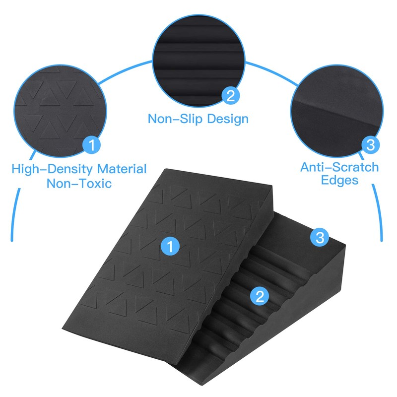 Squat Wedge for Heel Elevated Squats: Adjustable Rubber 4Pcs Calf