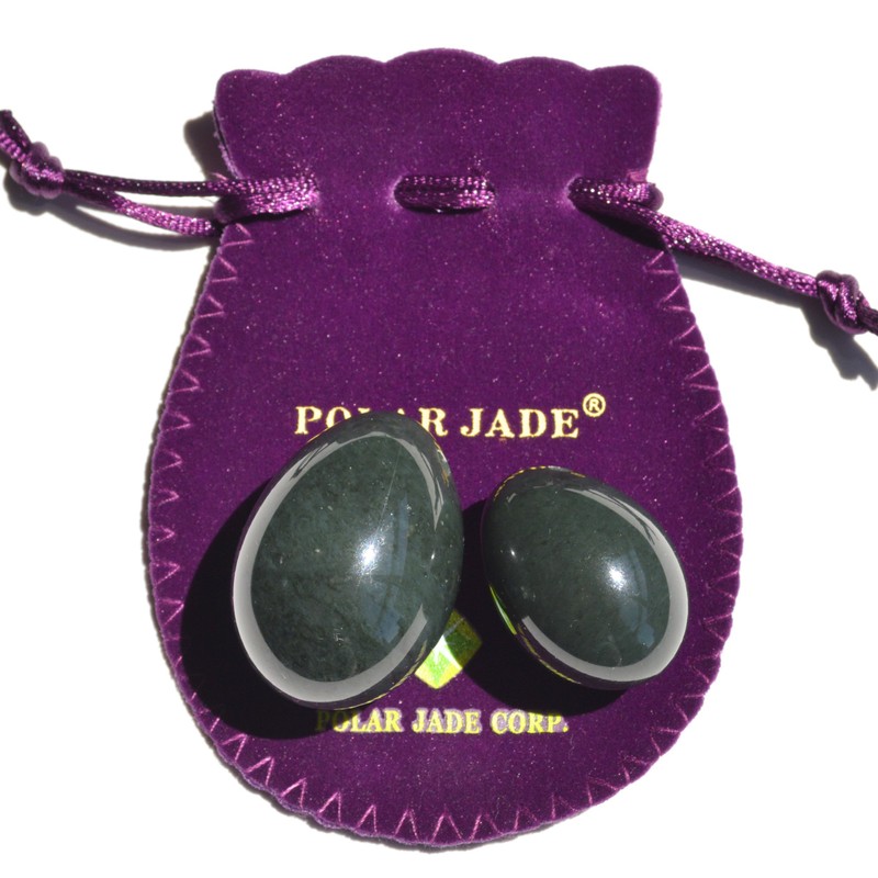 2-PCS Nephrite Jade Egg Set for Advanced & Intermediate Users,
