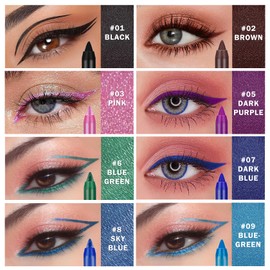 QIUFSSE 16 Colored Eye Liner Pencils for Women,Colorful Eyeliner Pen Set