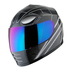 WOW Motorcycle Full Face Helmet Street Dirt Bike ATV BMX MX Youth Kids Spider All Black