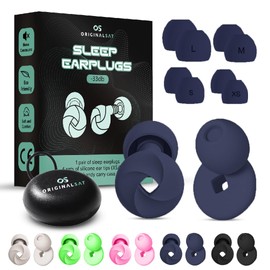ORIGINALSAT Earplugs, 33dB Noise Reduction, 4 Sizes Replaceable Earplugs and Compact Carry Case (Dark Blue, One Size)