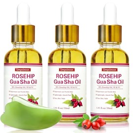 Paquete De 3 Aceites Faciales Gua Sha Para Mujer, Aceite Facial Orgánico De Rosa Mosqueta, Hidratante Con Infusión De Rosa, Vitaminas E Y C,...       