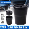 AIMALL 2PCS Compact Car Trash Bin, Mini Garbage Can for