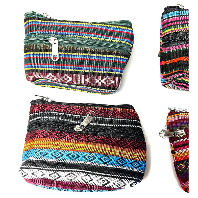 6 Purses Ethnic Printed Small Purse for Coins, Cards, Keys,