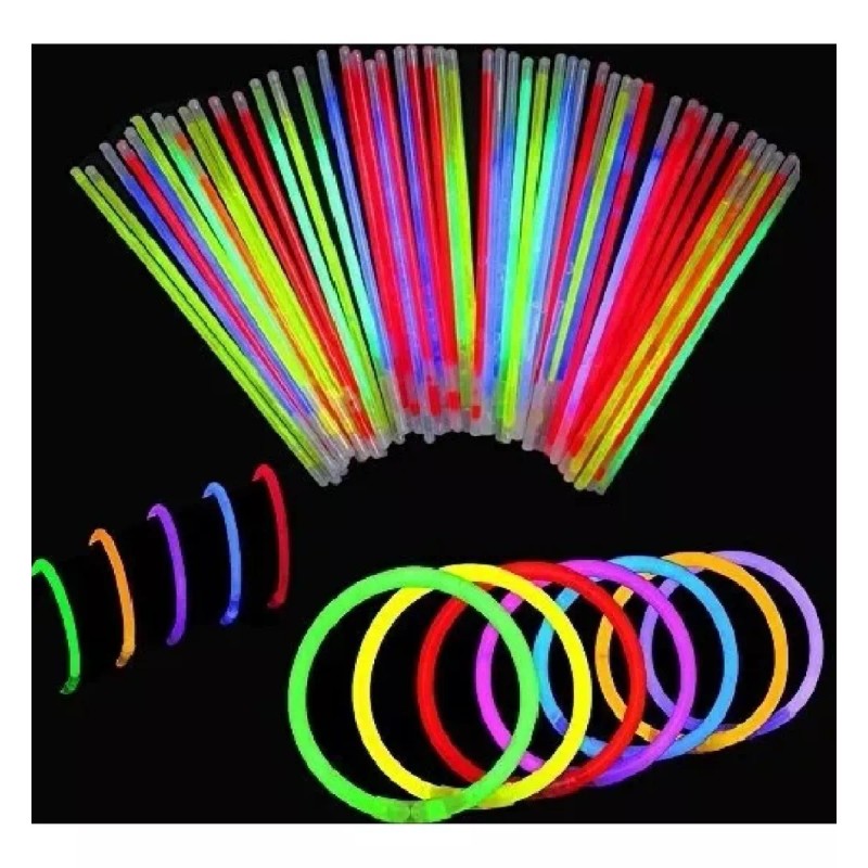 KFMX 300 Pulseras Luminosas Fluorescentes Fiesta Luz Eventos Neón