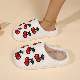 YAQUEKOU Slippers Women's Winter Men's Slippers Plush Slippers Cartoon Slippers Teenager Girls Cuddly Warm Slippers, J