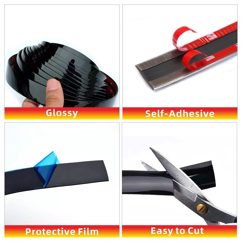 Width:1/2 inch (12mm) Self Adhesive Auto Trim Molding Strip Scratch-Proof